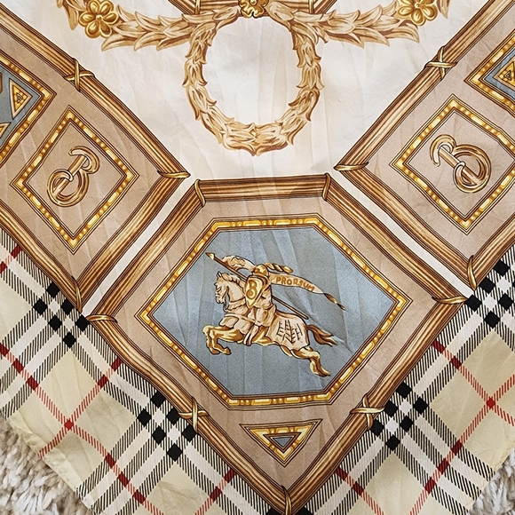 Rare Vintage Burberry Nova Check Prorsum Silk Scarf 34 x 34" - Picture 6 of 6